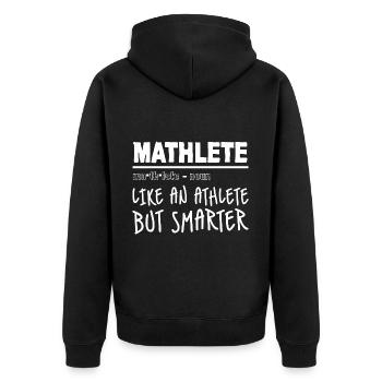 Mathlete Comme un athlète mais plus intelligent 4 - Veste à capuche bio Premium Unisexe - noir - Dos - Nico (187cm)