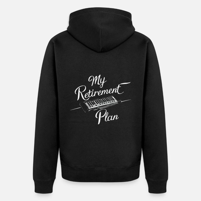 Harmonica Playing Gift - Unisex Premium Organic Zip Hoodie - black
