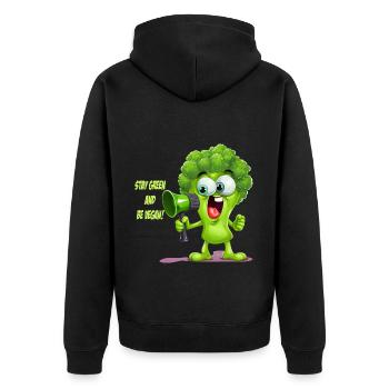 Stay Green - Vegan Food Broccoli Design - Veste à capuche bio Premium Unisexe - noir - Dos - Nico (187cm)