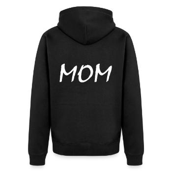Mom - Unisex Premium Bio Zip Hoodie - Schwarz - Hinten - Nico (187cm)
