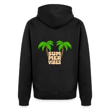 Palmiers Summervibes - Veste à capuche bio Premium Unisexe - noir - Dos - Nico (187cm)
