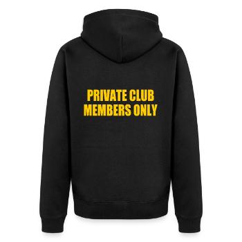 private club members only - Veste à capuche bio Premium Unisexe - noir - Dos - Nico (187cm)
