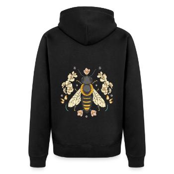 Biene Bienen Insekt Insekten Kinder Kind Blumen - Unisex Premium Bio Zip Hoodie - Schwarz - Hinten - Nico (187cm)
