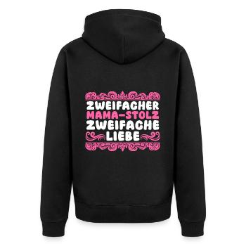 Maman de 2 enfants - Veste à capuche bio Premium Unisexe - noir - Dos - Nico (187cm)