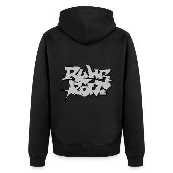 Ruhrpott Graffiti - Unisex Premium Bio Zip Hoodie - Schwarz - Hinten - Nico (187cm)