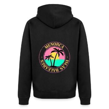 Minorque Été Soleil Plage Mer Palmiers Party - Veste à capuche bio Premium Unisexe - noir - Dos - Nico (187cm)