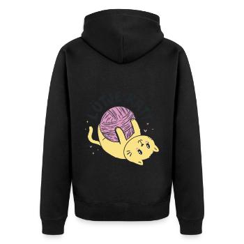 Lütje Katt Petit chat bas-allemand - Veste à capuche bio Premium Unisexe - noir - Dos - Nico (187cm)