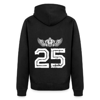 25 Couronne numérique - Veste à capuche bio Premium Unisexe - noir - Dos - Nico (187cm)