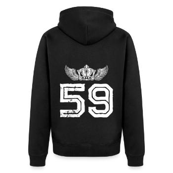 59 Couronne numérique - Veste à capuche bio Premium Unisexe - noir - Dos - Nico (187cm)