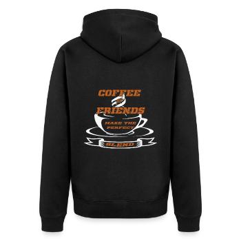 Coffee Friends Coffee drinkers Drink coffee - Unisex Premium Organic Zip Hoodie - black - Back - Nico (187cm)