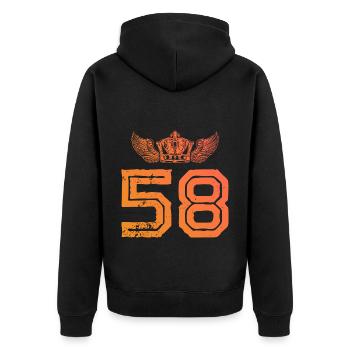 58 Couronne numérique - Veste à capuche bio Premium Unisexe - noir - Dos - Nico (187cm)