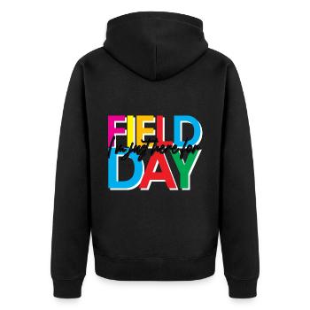 I'm Just Here For Field Day 39 - Unisex Premium Organic Zip Hoodie - black - Back - Nico (187cm)