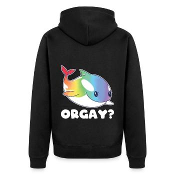 Orca Rainbow LGBTQ Cadeau - Veste à capuche bio Premium Unisexe - noir - Dos - Nico (187cm)