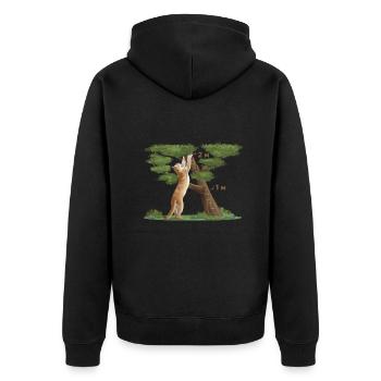 P U M A - Chat - Famille de chats - Animaux - Faune - Veste à capuche bio Premium Unisexe - noir - Dos - Nico (187cm)