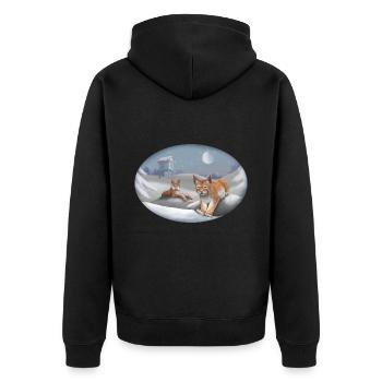 Lynx and Snow - Cat - Pet Animals - Unisex Premium Organic Zip Hoodie - black - Back - Nico (187cm)