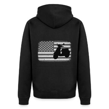 Drapeau américain Scooter Rider Scootering Moto - Veste à capuche bio Premium Unisexe - noir - Dos - Nico (187cm)