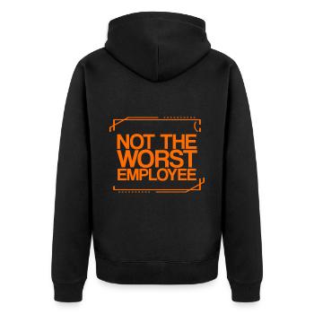 Not The Worst Employee 3 - Unisex Premium Bio Zip Hoodie - Schwarz - Hinten - Nico (187cm)