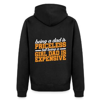 Being A Girl Dad Is Expensive 3 - Unisex Premium Bio Zip Hoodie - Schwarz - Hinten - Nico (187cm)