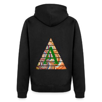 triangle e 56 a - Unisex Premium Organic Zip Hoodie - black - Back - Nico (187cm)