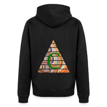 triangle e 56 c - Unisex Premium Organic Zip Hoodie - black - Back - Nico (187cm)