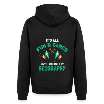 Mineral Collectors and Ores Minerals Fan - Unisex Premium Organic Zip Hoodie - black - Back - Nico (187cm)