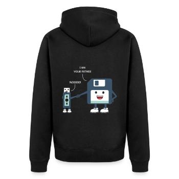 Best Papa Daddy Daddy Grandpa Father's Day T-Shirt - Unisex Premium Organic Zip Hoodie - black - Back - Nico (187cm)