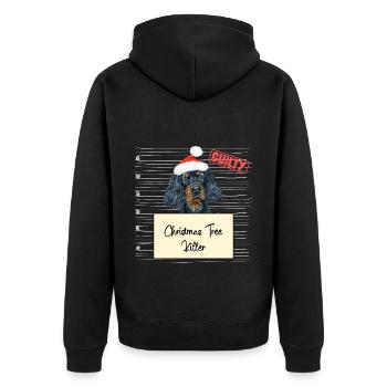 Weihnachtsbaum Umschubser Gordon Setter - Unisex Premium Bio Zip Hoodie - Schwarz - Hinten - Nico (187cm)