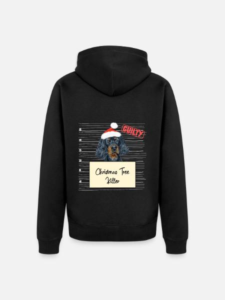 Weihnachtsbaum Umschubser Gordon Setter - Unisex Premium Bio Zip Hoodie - Schwarz