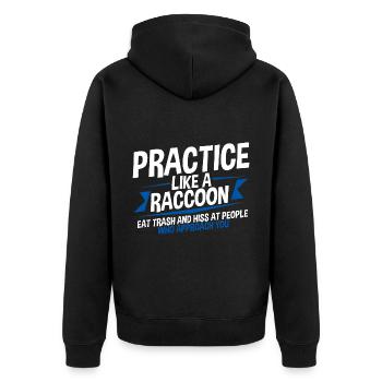 Practice Self-Care Like A Raccoon 4 - Unisex Premium Organic Zip Hoodie - black - Back - Nico (187cm)