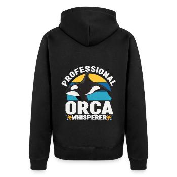 Cetologie - Unisex Premium Bio Zip Hoodie - Schwarz - Hinten - Nico (187cm)