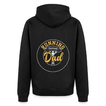 Running Dad - Gym - Unisex Premium Bio Zip Hoodie - Schwarz - Hinten - Nico (187cm)