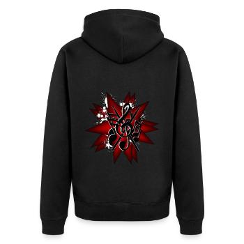 Drummer Sterne - Unisex Premium Organic Zip Hoodie - black - Back - Nico (187cm)