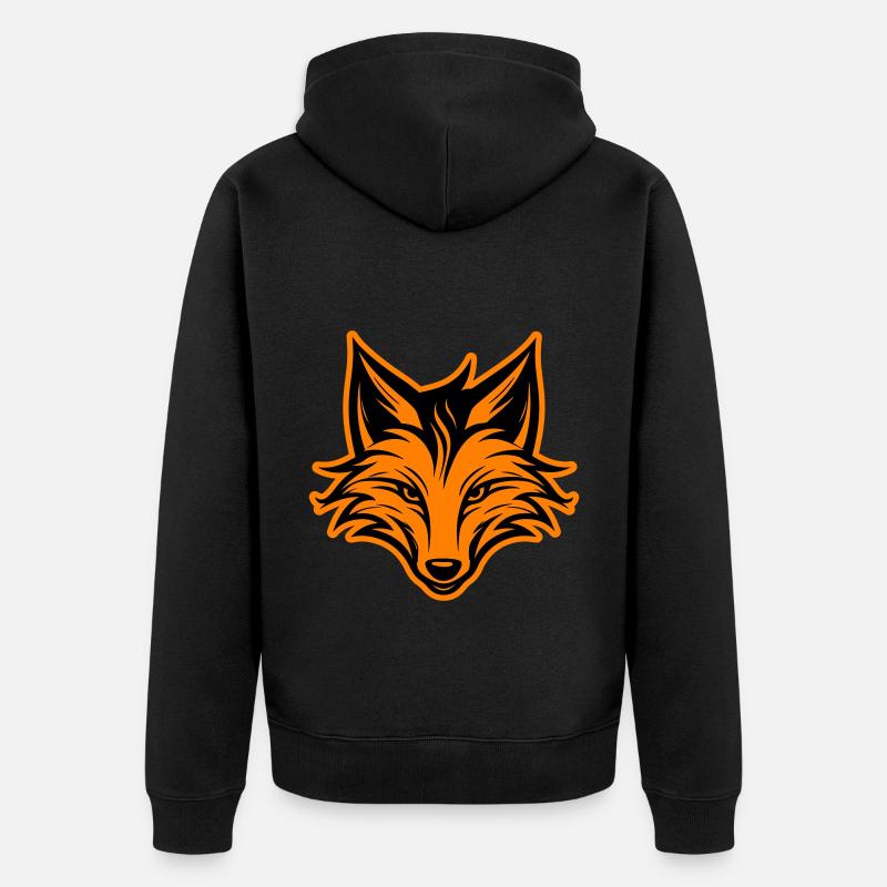 Fuchs Kopf Silhouette - Unisex Premium Bio Zip Hoodie - Schwarz