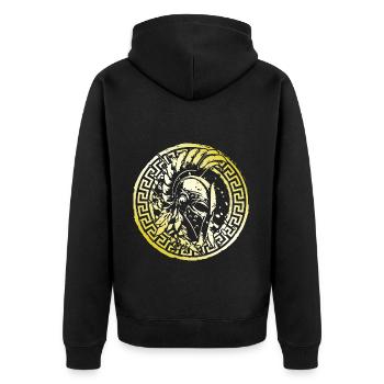 Casque Spartiate Or Gladiateur Fighter Training - Veste à capuche bio Premium Unisexe - noir - Dos - Nico (187cm)