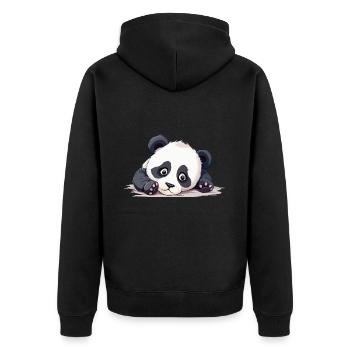 Panda Ours Mignon Mignon Moelleux Panda Amour J’aime - Veste à capuche bio Premium Unisexe - noir - Dos - Nico (187cm)