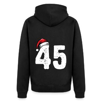 45 Numéro Noël - Veste à capuche bio Premium Unisexe - noir - Dos - Nico (187cm)