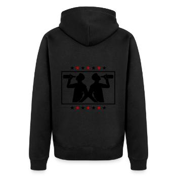 Buveur Bière Silhouette - Veste à capuche bio Premium Unisexe - noir - Dos - Nico (187cm)