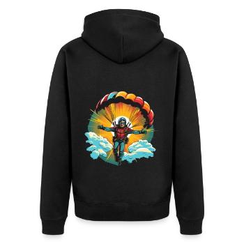 Aventure en parachute - Skydiving Design - Veste à capuche bio Premium Unisexe - noir - Dos - Nico (187cm)