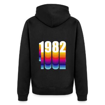 1982 Geburtstagsfeiergeschenk Made In 1982 - Veste à capuche bio Premium Unisexe - noir - Dos - Nico (187cm)