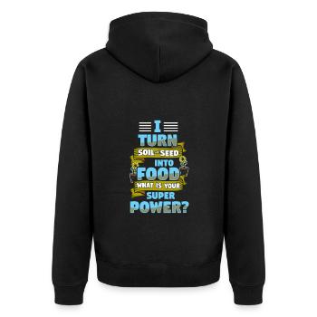 Gardener hobby gardener - Unisex Premium Organic Zip Hoodie - black - Back - Nico (187cm)