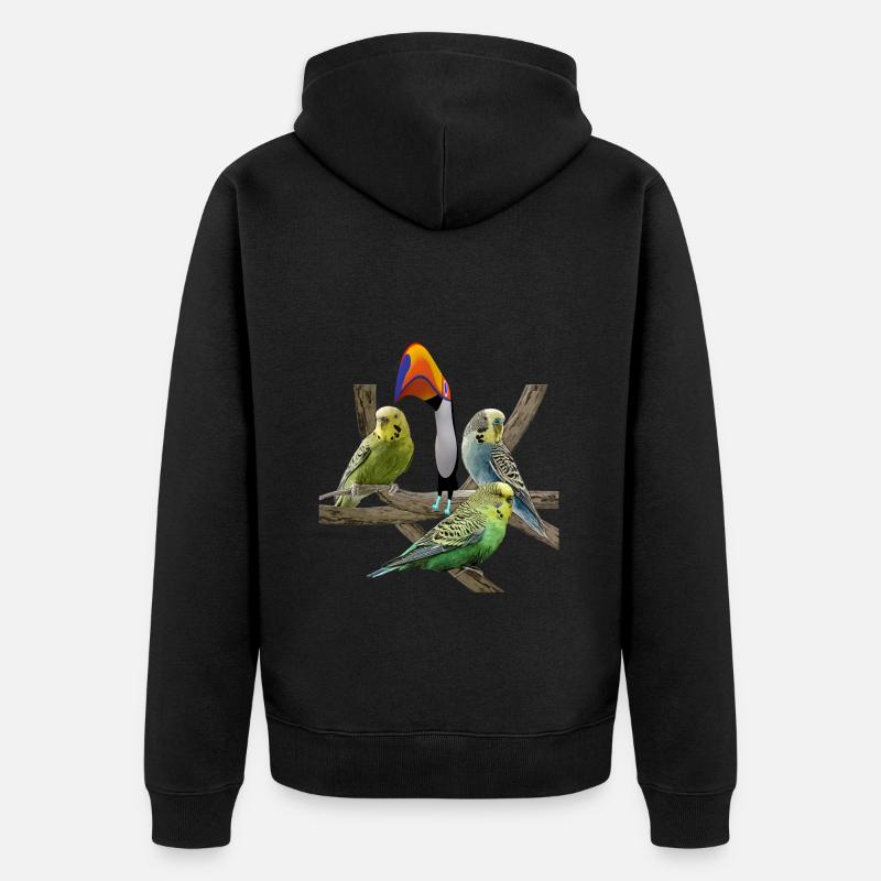 Perruches ondulées - Veste à capuche bio Premium Unisexe - noir