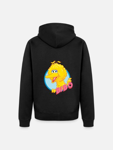 Sesame Street Bibo Portræt - Premium økologisk unisex-hættejakke - sort