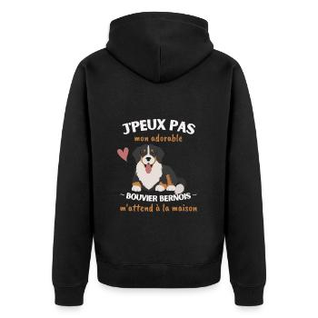J'peux pas, mon Bouvier Bernois m'attend! - Veste à capuche bio Premium Unisexe - noir - Dos - Nico (187cm)