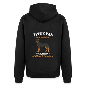 J'peux pas, mon Beauceron m'attend! - Veste à capuche bio Premium Unisexe - noir - Dos - Nico (187cm)