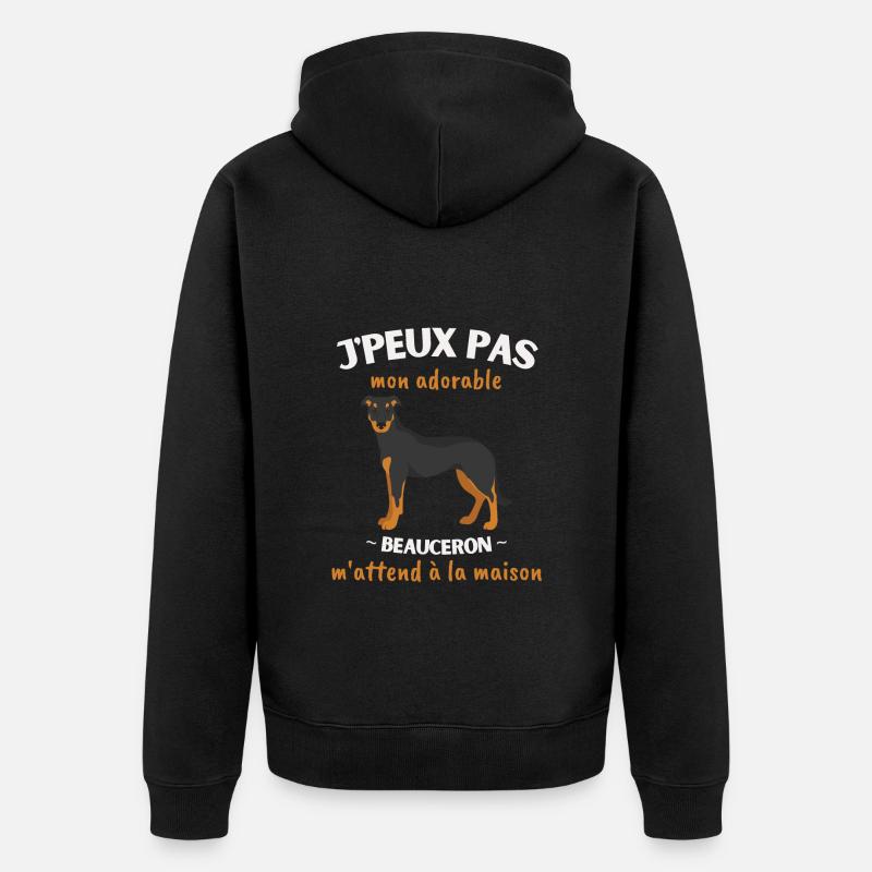 J'peux pas, mon Beauceron m'attend! - Veste à capuche bio Premium Unisexe - noir