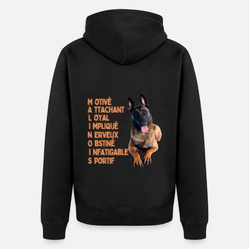Malinois chien de qualité - Veste à capuche bio Premium Unisexe - noir
