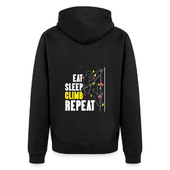 Climbing Climbing Free Climbing Mountain Sport Gift - Unisex Premium Organic Zip Hoodie - black - Back - Nico (187cm)