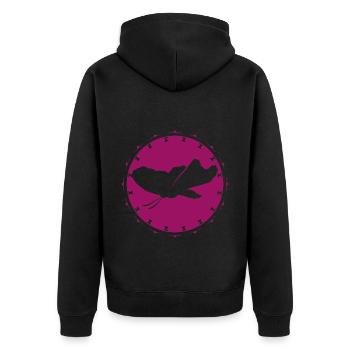 Butterfly - Nature Conservation - Unisex Premium Organic Zip Hoodie - black - Back - Nico (187cm)
