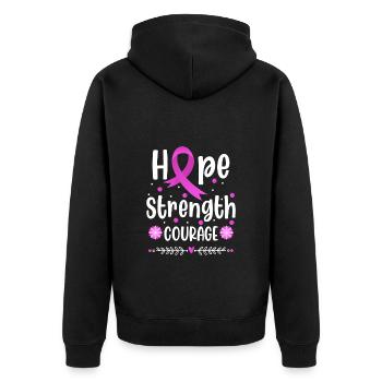 Hope Fuck Combattant du cancer - Veste à capuche bio Premium Unisexe - noir - Dos - Nico (187cm)