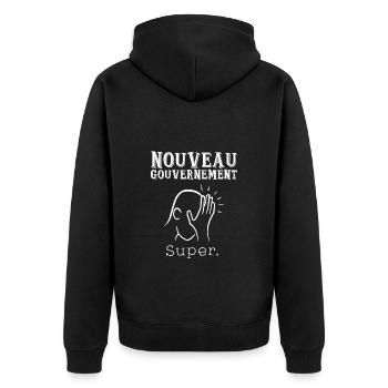 Nouveau gouvernement Français Facepalm - Veste à capuche bio Premium Unisexe - noir - Dos - Nico (187cm)